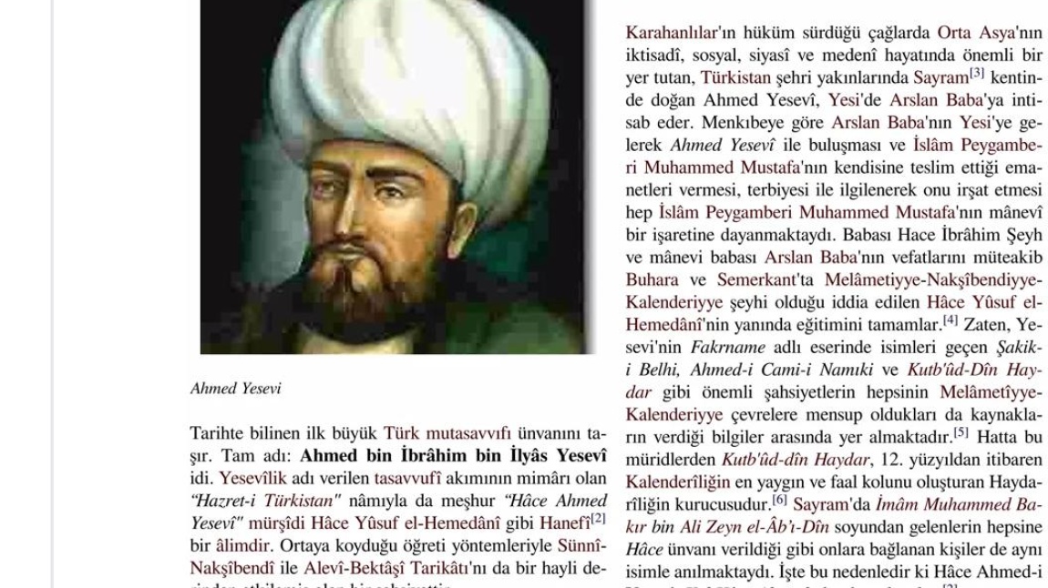 Okulumuza İsmini veren Mümtaz Şahsiyet Ahmet Yesevi